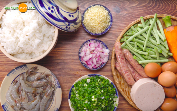 Nguyên liệu làm cơm chiên trân châu ngon chuẩn vị