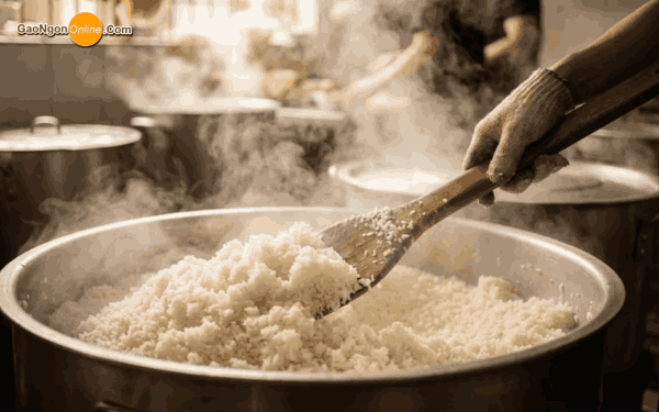 Gạo 504 dùng trong bếp ăn công nghiệp